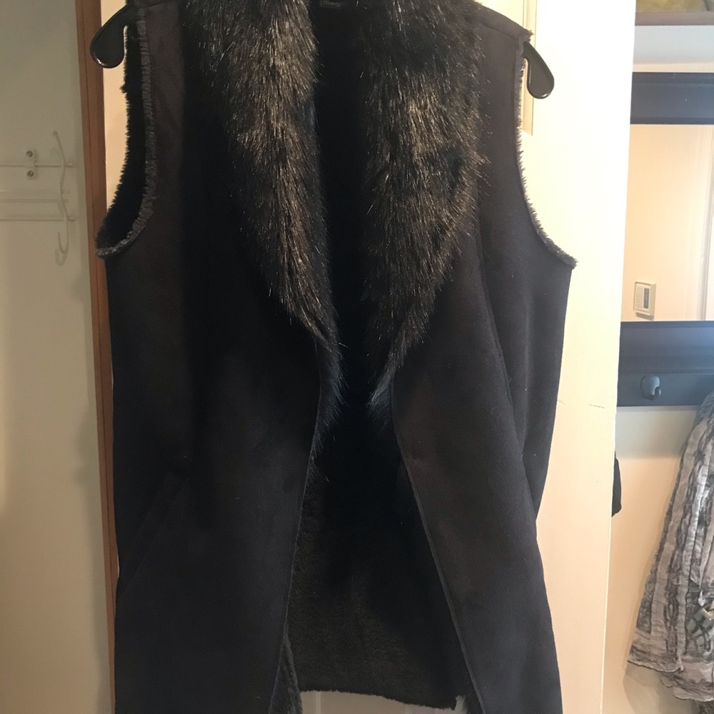 Faux shearling vest